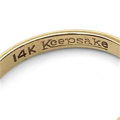Keepsake 14k Yellow Gold Brilliant Cut Diamond VS2 G-H Ring Size 3.5